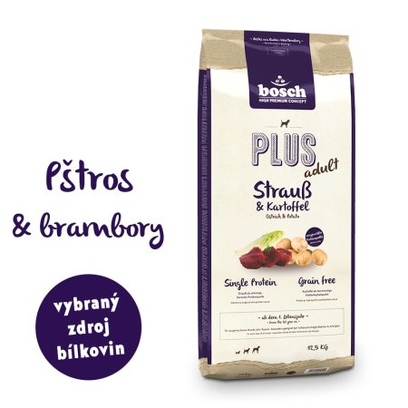 Bosch HPC PLUS Adult Ostrich & Potato 12,5 kg (EXPIRACE 09/2025)