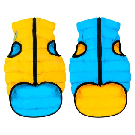 AiryVest bunda pro psy žlutá/modrá L 65