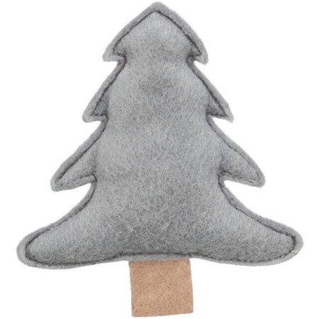 Vánoční stromek s catnipem, 10.5 cm, filc, šedá