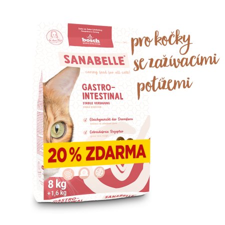 Bosch Cat Sanabelle Gastrointestinal 8 kg + 1,6 kg ZDARMA