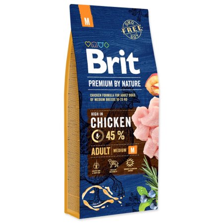 Brit Premium by Nature Adult M 15 kg (POŠKOZENÝ OBAL)