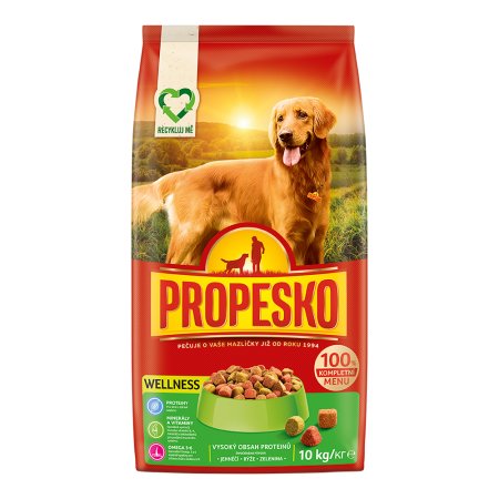 Propesko pes Wellness 10 kg (POŠKOZENÝ OBAL, váha 9,8 kg)