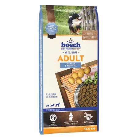 Bosch Adult Fish & Potato 15 kg (POŠKOZENÝ OBAL, váha 14,8 kg)