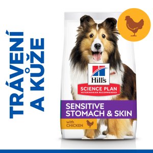 Hill’s Science Plan Sensitive Stomach & Skin pro dospělé psy s kuřecím 14 kg (POŠKOZENÝ OBAL)