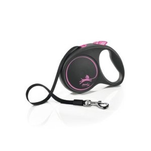 Flexi Vodítko Black Design L pásek 5m černo-růžové