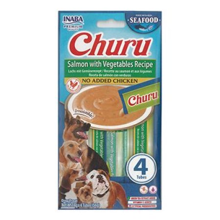 Churu Dog Fish Salmon Recipe with Vegetables 4x14g