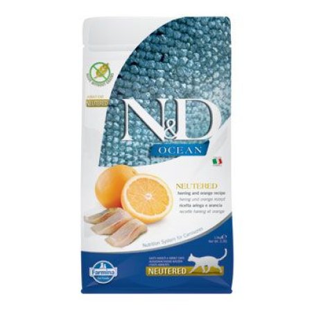 N&D OCEAN CAT NEUTERED Adult Herring & Orange 1,5kg (EXPIRACE 09/2025)