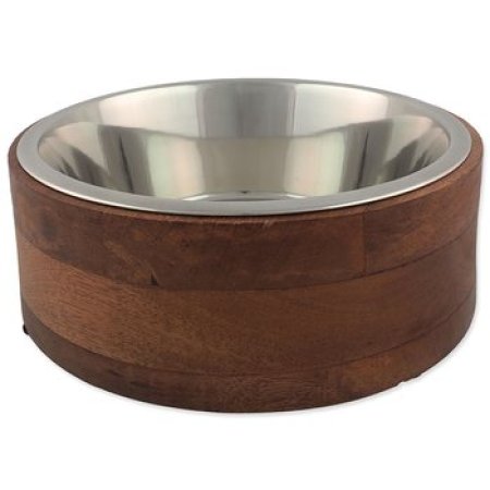 Miska Dog Fantasy nerez v dřevě, rovná 1730ml