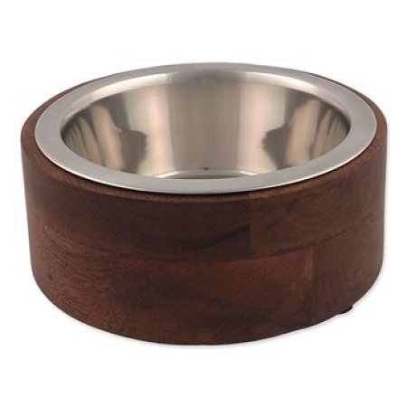 Miska Dog Fantasy nerez v dřevě, rovná 400ml