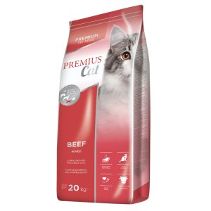 Premius cat Beef 20 kg (POŠKOZENÝ OBAL, váha 9,6 kg)