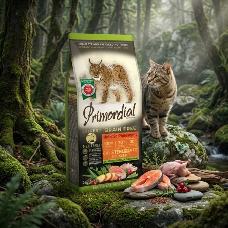 Primordial Grain-Free Cat Sterilizzato Salmon & Quail 2kg
