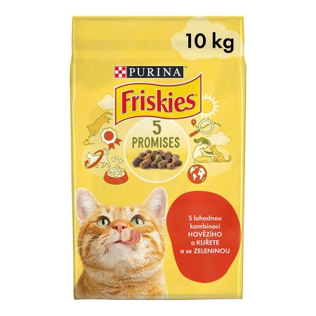 Friskies s hovězím, kuřetem a přidanou zeleninou 10 kg (POŠKOZENÝ OBAL, váha 9,8 kg)