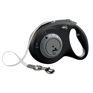 Flexi Vodítko Select M pásek 7m černo-šedé