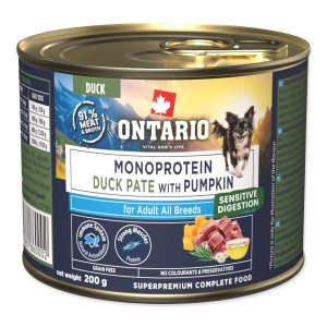 Konzerva Ontario Adult monoprotein kachní pate s dýní 200g