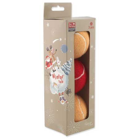 Hračka Dog Fantasy Winter Tale Vánoční sada tenisových míčků 3ks