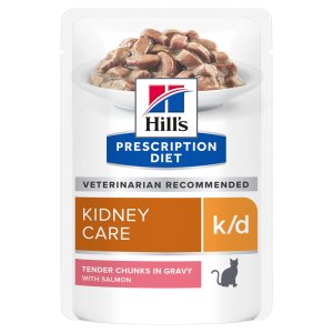 Hill’s Prescription Diet k/d Péče o ledviny kapsička pro kočky losos 12 x 85 g (POŠKOZENÝ OBAL)