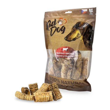 KIDDOG 100% Natural Snack, hovězí trachea 4-8 cm / 300 g