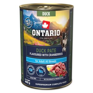 Konzerva Ontario Adult kachní pate s příchutí brusinek 400g