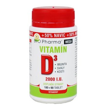 Vitamín D3 Mega 2000IU 180+90tbl Bio Pharma