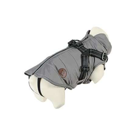 Obleček bunda pro psy S POSTROJEM černošedá 35cm Zolux