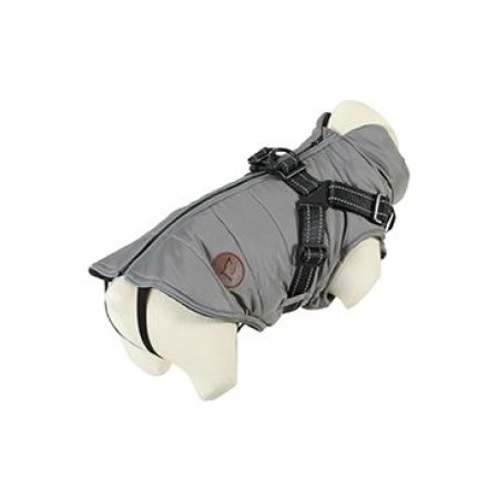 Obleček bunda pro psy S POSTROJEM černošedá 20cm Zolux