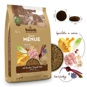 Bosch HPC MENUE Senior with animal welfare chicken + spelt & oats 2,4 kg (EXPIRACE 01/2026)