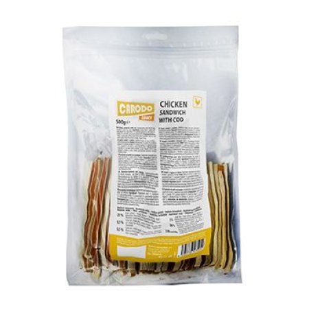 CARODO Dog poch. Kuřecí sendvič s treskou 500g