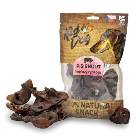 KIDDOG 100% Natural Snack, vepřový rypáček 7 - 8 cm / 200 g