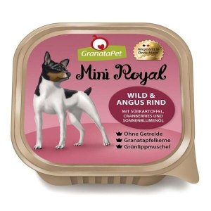 GranataPet Mini Royal Zvěřina & hovězí se sladkými bramborami, brusinkami a slunečnicovým olejem balení 150 g
