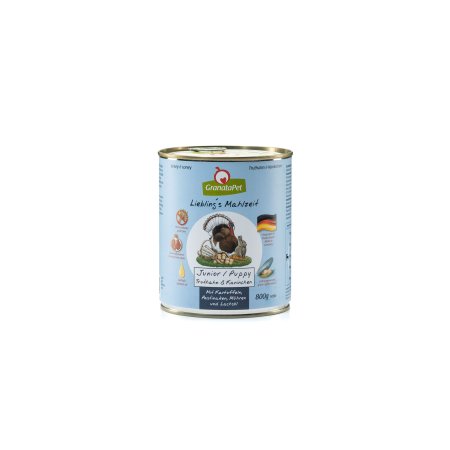 GranataPet Puppy/Junior Krůta & králík s bramborami, pastinákem, mrkví a lososovým olejem balení 800 g