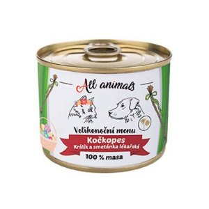 ALL ANIMALS Velikonoční menu KOČKOPES - limitovaná edice konzerva s králíkem a pampeliškou 200 g
