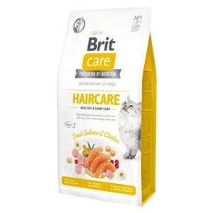Brit Care Cat GF Haircare Healthy&Shiny Coat 7kg (POŠKOZENÝ OBAL, váha 5,5 kg)
