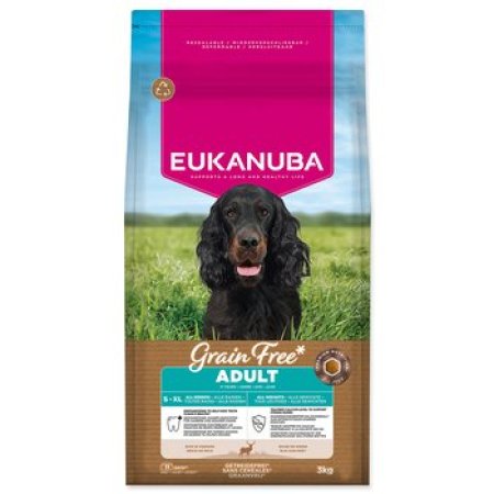 Krmivo EUKANUBA Grain Free Adult all breeds rich in venison 3kg