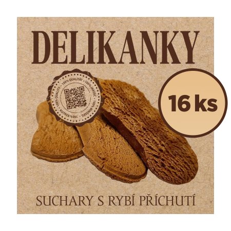 Delikan Delikanky suchary ryba 16 ks (EXPIRACE 12/2025)