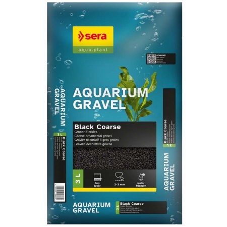 Sera Aquarium Gravel Black Coarse 3l