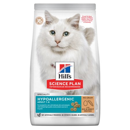 Hill’s Science Plan Hypoalergenní pro kočky s vajíčkem a hmyzím proteinem 1.5 kg (EXPIRACE 02/2026)