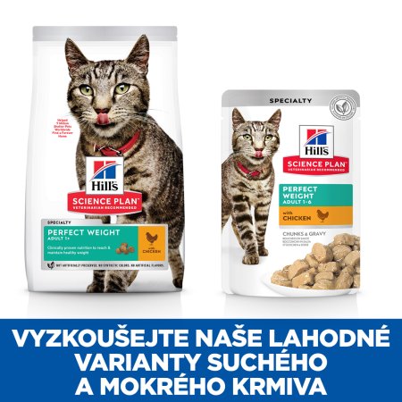 Hill’s Science Plan Perfect Weight granule pro dospělé kočky s kuřecím 1.5 kg (EXPIRACE 02/2026)