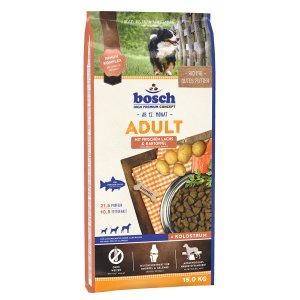 Bosch Adult Salmon & Potato 15 kg (POŠKOZENÝ OBAL, váha 14,4 kg)