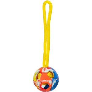 FIFA 2026 vrhací míč s lanem, 26 cm, tvrdá guma, bílá/černá/barevná - LIMITOVANÁ NABÍDKA