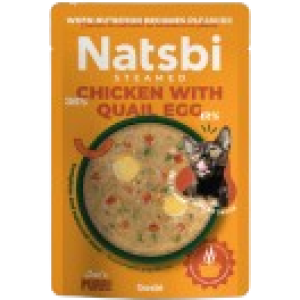 NATSBI CAT Steamed CHICKEN&QUAIL EGGS 80g