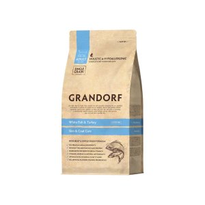 Grandorf granule pro kočky Adult Skin Care - Bílá ryba a krocan 400g
