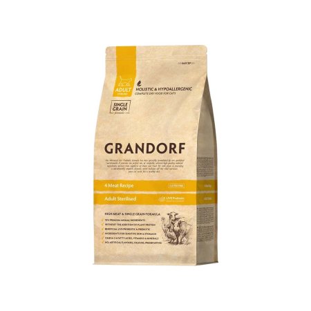 Grandorf granule pro kočky Adult Sterilised - 4 druhy masa 400g