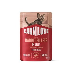 Carnilove Cat Pouch Jelly Rabbit+Marigold Kittens 85g