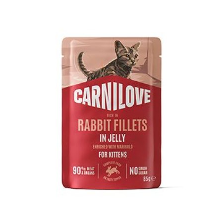 Carnilove Cat Pouch Jelly Rabbit+Marigold Kittens 85g