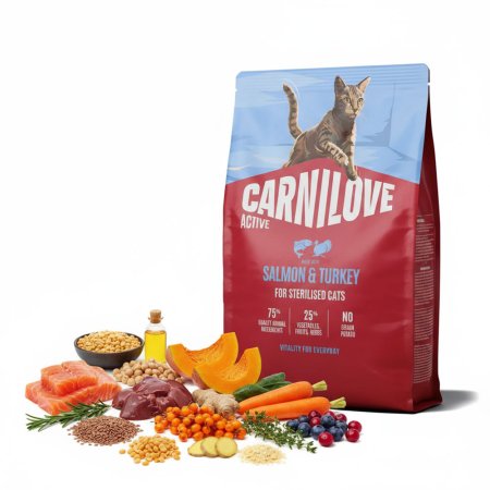 Carnilove Active Cat Dry Made with Salmon & Turkey for Sterilised Adult All Breeds 2 kg