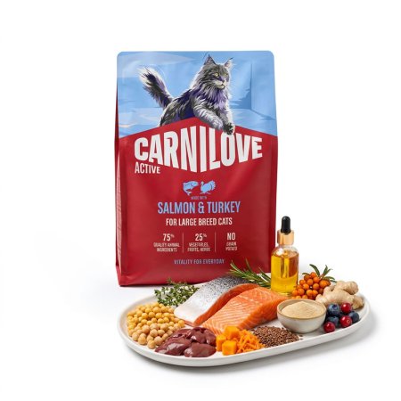 Carnilove Active Cat Dry Made with Salmon & Turkey for Adult Large Breeds 400 g