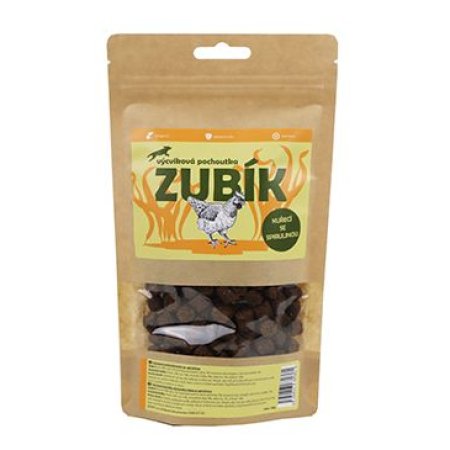 Pochoutka ZUBÍK Výcvik. kuřecí se spirulinou 180g