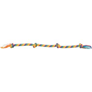 Hrací činka / přetahovadlo 122 cm, 4 uzly, multikolor - LIMITOVANÁ NABÍDKA