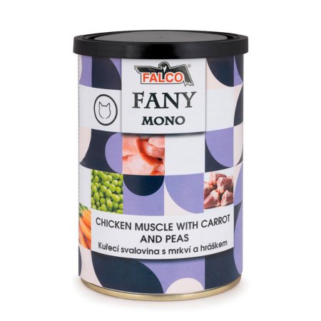 FANY MONO kuřecí svalovina s mrkví a hráškem 400g