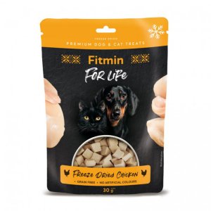 Fitmin For Life Mrazem sušený kuřecí pamlsek pro psy a kočky 30 g (EXPIRACE 04/2026)